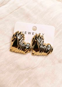 2 New Chic Gold Tone Heart &amp; Hoop Earrings Set