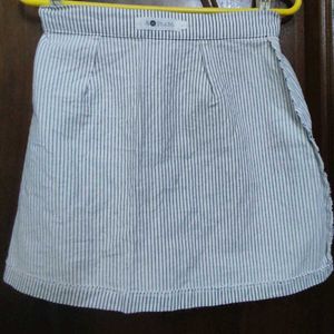 Striped Button-Up Mini Skirt
