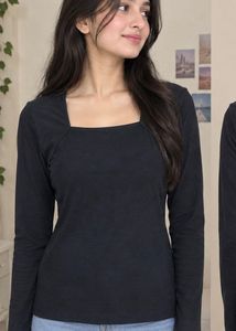 Women's Long Sleeve Square Neck Top