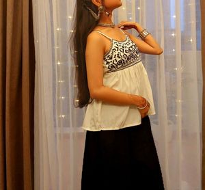 White Indo Western Top