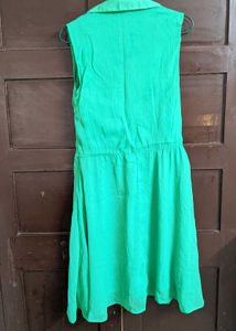 parrot green A-line dress
