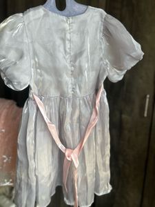 Sparkling Puff Sleeve Dress with Bow