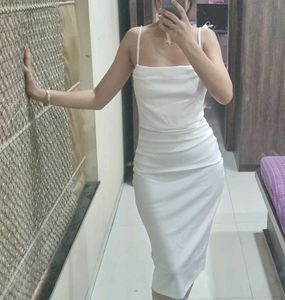 Classy white midi dress