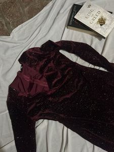 Burgundy Velvet Dress