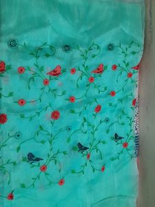 Like New  Embroidery Organza Saree