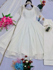Elegant Off-White Anarkali Kurta Set