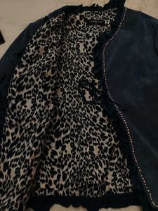 beaded blue corduroy coat/blazer