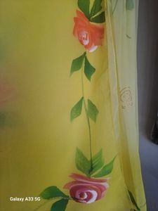 Yellow shaded Saree brush &amp; zari paint
