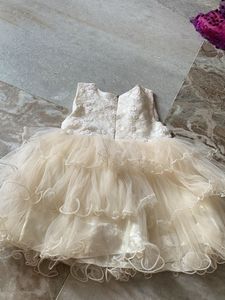 Cream Ruffle Tulle Dress