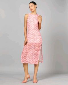 Semi-Sheer Split Dress