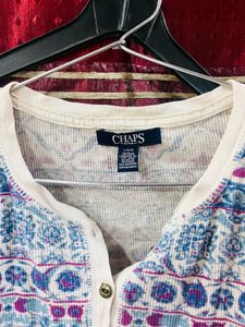 Chaps Henley Long Sleeve Top