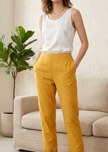 Orange embroidered  pants