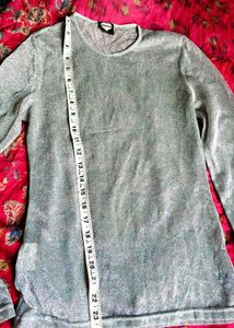 Sparkly Silver Long Sleeve Top