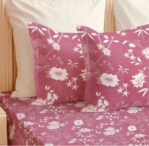 Pink Floral Double bedsheet Set