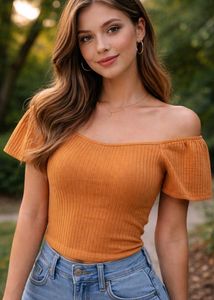 Chic Off-the-Shoulder Ribbed Top