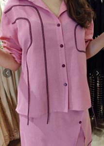 Blush Pink Flap Pant Ribbon Coord Set