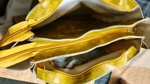 Unique Yellow Crocodile Textured Tote Bag