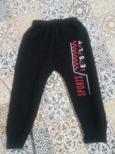 Kids Black "Let's Play" Track Pants
