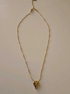Palmonas 18K Gold Pleated Heart Pendant Necklace