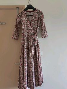 Floral Wrap Midi Dress