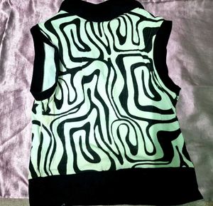 Zara Sleeveless Abstract Print Top