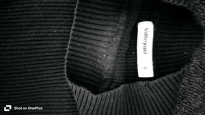 Black Cold Shoulder Ribbed Knit Top