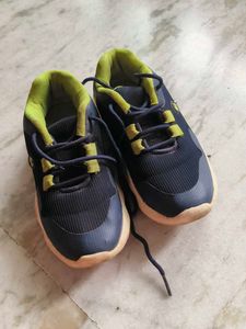 boy's Navy Blue &amp; Lime Green Sports Shoes