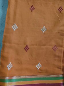 Orange Embroidered Saree