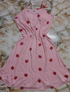 Cute Strawberry Print Dress