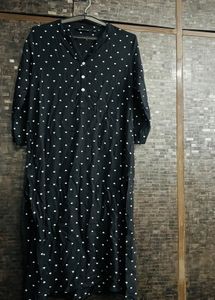 Polka Dot Black Casual Kurti