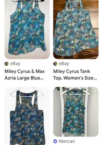 Blue &amp; Green Abstract Tank Top