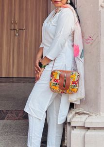 Elegant White Cotton Kurta Set