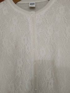 White Lace Varsity Cardigan 🤍