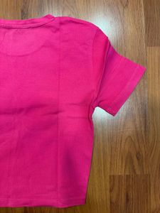 ZARA Fuchsia Cropped Short Sleeve T-Shirt