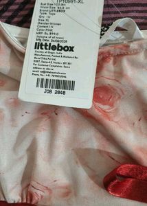 Pink Floral Mesh Top with Ribbon Detail