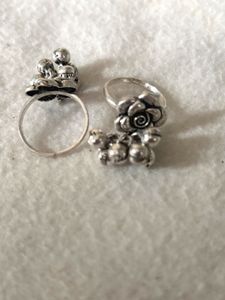 Silver Rose Toe Rings