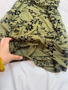Floral Olive Green Mini Dress