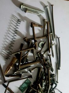 Assorted Nails, Screws, and Hardware