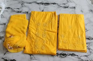 Yellow Embroidered Kurta Set with Dupatta