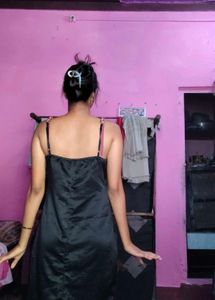 Sleek Black Slip Dress