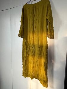 Embroidered Olive Green Kurta