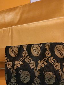 Golden Saree With Black Blouse
