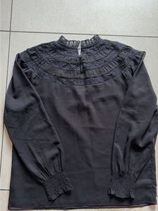 Ann Taylor Black Sheer Blouse