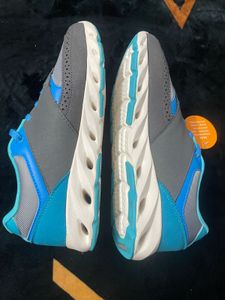 Stylish Gray &amp; Blue Sneakers