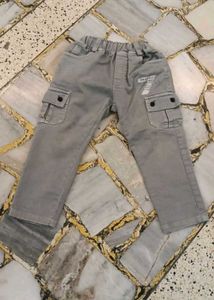 Kids Grey Cargo Pants