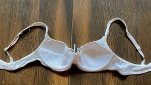 White Floral Print Bra