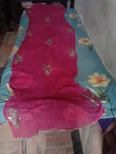 Vibrant Pink Embroidered Dupatta