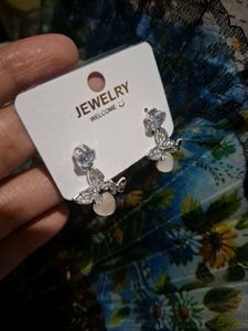 Sparkling Butterfly Heart Earrings