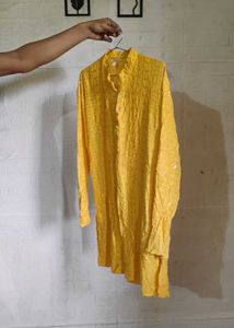 Vibrant Yellow Embroidered Kurta