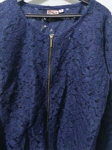 ONLY Navy Lace Bomber Jacket
